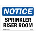 Signmission Safety Sign, OSHA Notice, 7" Height, NOTICE Sprinkler Riser Room Sign, Landscape OS-NS-D-710-L-16613